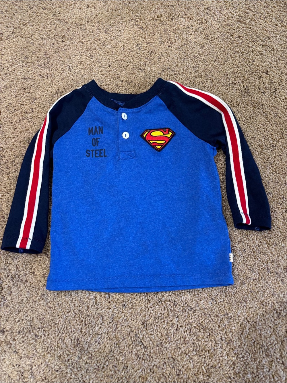GAP Blue & Navy 'Man of Steel' Long-Sleeve Kids Tee